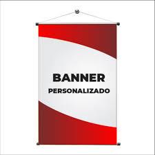 Banner Brilho 100X90cm Lona 440g 4x0 Lona Brilho Madeira E Cordinha